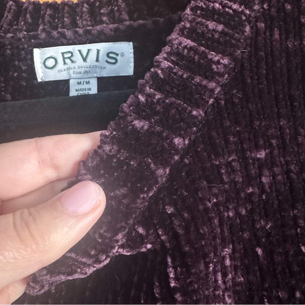 Orvis Women's Rich Purple Crew Neck Sweater Size Medium - Picture 5 of 5